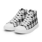 Plaid Tartan Men High Top Sneakers Clan Erskine Black and White Plaid Converse High Tops Sneakers, Converse Christmas Sneakers