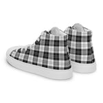 Plaid Tartan Men High Top Sneakers Clan Erskine Black and White Plaid Converse High Tops Sneakers, Converse Christmas Sneakers