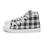 Plaid Tartan Men High Top Sneakers Clan Erskine Black and White Plaid Converse High Tops Sneakers, Converse Christmas Sneakers