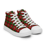 Plaid Tartan Men High Top Sneakers Clan Fairlie Plaid Converse High Tops Sneakers, Converse Christmas Sneakers