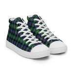 Plaid Tartan Men High Top Sneakers Clan Farquharson Ancient Plaid Converse High Tops Sneakers, Converse Christmas Sneakers