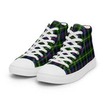 Plaid Tartan Men High Top Sneakers Clan Farquharson Modern Plaid Converse High Tops Sneakers, Converse Christmas Sneakers