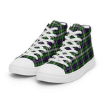 Plaid Tartan Men High Top Sneakers Clan Farquharson Plaid Converse High Tops Sneakers, Converse Christmas Sneakers