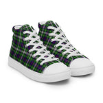Plaid Tartan Men High Top Sneakers Clan Farquharson Plaid Converse High Tops Sneakers, Converse Christmas Sneakers