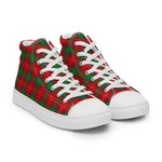 Plaid Tartan Men High Top Sneakers Clan Fenton Plaid Converse High Tops Sneakers, Converse Christmas Sneakers