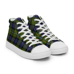 Plaid Tartan Men High Top Sneakers Clan Ferguson Modern Plaid Converse High Tops Sneakers, Converse Christmas Sneakers