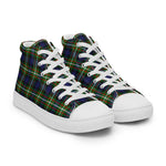 Plaid Tartan Men High Top Sneakers Clan Ferguson Plaid Converse High Tops Sneakers, Converse Christmas Sneakers