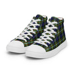 Plaid Tartan Men High Top Sneakers Clan Ferguson Plaid Converse High Tops Sneakers, Converse Christmas Sneakers