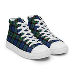 Plaid Tartan Men High Top Sneakers Clan Fletcher Ancient Plaid Converse High Tops Sneakers, Converse Christmas Sneakers