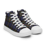 Plaid Tartan Men High Top Sneakers Clan Fletcher Of Dunans Plaid Converse High Tops Sneakers, Converse Christmas Sneakers
