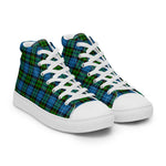 Plaid Tartan Men High Top Sneakers Clan Fletcher Plaid Converse High Tops Sneakers, Converse Christmas Sneakers
