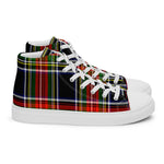 Plaid Tartan Men High Top Sneakers Clan Francis Plaid Converse High Tops Sneakers, Converse Christmas Sneakers