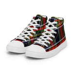 Plaid Tartan Men High Top Sneakers Clan Francis Plaid Converse High Tops Sneakers, Converse Christmas Sneakers