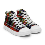 Plaid Tartan Men High Top Sneakers Clan Francis Plaid Converse High Tops Sneakers, Converse Christmas Sneakers
