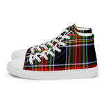 Plaid Tartan Men High Top Sneakers Clan Francis Plaid Converse High Tops Sneakers, Converse Christmas Sneakers