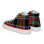 Plaid Tartan Men High Top Sneakers Clan Francis Plaid Converse High Tops Sneakers, Converse Christmas Sneakers
