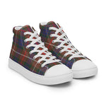Plaid Tartan Men High Top Sneakers Clan Fraser Hunting Modern Plaid Converse High Tops Sneakers, Converse Christmas Sneakers