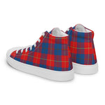 Plaid Tartan Men High Top Sneakers Clan Galloway Plaid Converse High Tops Sneakers, Converse Christmas Sneakers