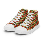 Plaid Tartan Men High Top Sneakers Clan Gibbs Plaid Converse High Tops Sneakers, Converse Christmas Sneakers