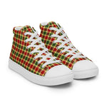Plaid Tartan Men High Top Sneakers Clan Gibbs Plaid Converse High Tops Sneakers, Converse Christmas Sneakers