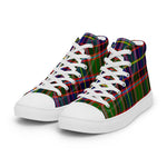Plaid Tartan Men High Top Sneakers Clan Glas Plaid Converse High Tops Sneakers, Converse Christmas Sneakers