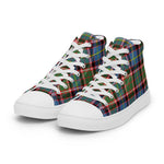 Plaid Tartan Men High Top Sneakers Clan Glass Plaid Converse High Tops Sneakers, Converse Christmas Sneakers