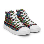 Plaid Tartan Men High Top Sneakers Clan Glass Plaid Converse High Tops Sneakers, Converse Christmas Sneakers