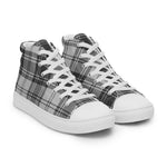 Plaid Tartan Men High Top Sneakers Clan Glen Grey Plaid Converse High Tops Sneakers, Converse Christmas Sneakers