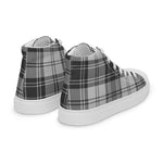 Plaid Tartan Men High Top Sneakers Clan Glen Grey Plaid Converse High Tops Sneakers, Converse Christmas Sneakers