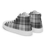 Plaid Tartan Men High Top Sneakers Clan Glen Grey Plaid Converse High Tops Sneakers, Converse Christmas Sneakers