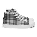 Plaid Tartan Men High Top Sneakers Clan Glen Grey Plaid Converse High Tops Sneakers, Converse Christmas Sneakers