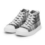 Plaid Tartan Men High Top Sneakers Clan Glen Grey Plaid Converse High Tops Sneakers, Converse Christmas Sneakers