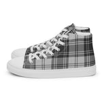 Plaid Tartan Men High Top Sneakers Clan Glen Grey Plaid Converse High Tops Sneakers, Converse Christmas Sneakers