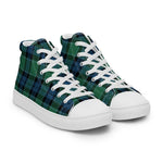 Plaid Tartan Men High Top Sneakers Clan Graham Of Menteith Ancient Plaid Converse High Tops Sneakers, Converse Christmas Sneakers