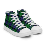 Plaid Tartan Men High Top Sneakers Clan Graham Of Menteith Modern Plaid Converse High Tops Sneakers, Converse Christmas Sneakers