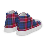 Plaid Tartan Men High Top Sneakers Clan Graham Of Menteith Pink Plaid Converse High Tops Sneakers, Converse Christmas Sneakers
