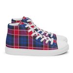 Plaid Tartan Men High Top Sneakers Clan Graham Of Menteith Pink Plaid Converse High Tops Sneakers, Converse Christmas Sneakers