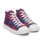 Plaid Tartan Men High Top Sneakers Clan Graham Of Menteith Pink Plaid Converse High Tops Sneakers, Converse Christmas Sneakers