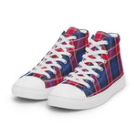Plaid Tartan Men High Top Sneakers Clan Graham Of Menteith Pink Plaid Converse High Tops Sneakers, Converse Christmas Sneakers