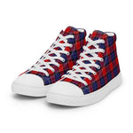 Plaid Tartan Men High Top Sneakers Clan Graham of Menteith Red Plaid Converse High Tops Sneakers, Converse Christmas Sneakers