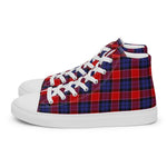 Plaid Tartan Men High Top Sneakers Clan Graham of Menteith Red Plaid Converse High Tops Sneakers, Converse Christmas Sneakers