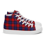 Plaid Tartan Men High Top Sneakers Clan Graham of Menteith Red Plaid Converse High Tops Sneakers, Converse Christmas Sneakers