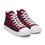 Plaid Tartan Men High Top Sneakers Clan Graham of Menteith Red Plaid Converse High Tops Sneakers, Converse Christmas Sneakers