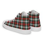 Plaid Tartan Men High Top Sneakers Clan Graham Plaid Converse High Tops Sneakers, Converse Christmas Sneakers