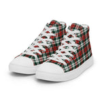 Plaid Tartan Men High Top Sneakers Clan Graham Plaid Converse High Tops Sneakers, Converse Christmas Sneakers