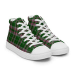 Plaid Tartan Men High Top Sneakers Clan Gray Hunting Plaid Converse High Tops Sneakers, Converse Christmas Sneakers