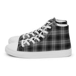 Plaid Tartan Men High Top Sneakers Clan Grey Douglas Plaid Converse High Tops Sneakers, Converse Christmas Sneakers