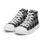 Plaid Tartan Men High Top Sneakers Clan Grey Douglas Plaid Converse High Tops Sneakers, Converse Christmas Sneakers