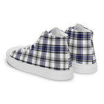 Plaid Tartan Men High Top Sneakers Clan Hannay Grey Plaid Converse High Tops Sneakers, Converse Christmas Sneakers
