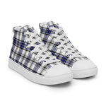 Plaid Tartan Men High Top Sneakers Clan Hannay Grey Plaid Converse High Tops Sneakers, Converse Christmas Sneakers